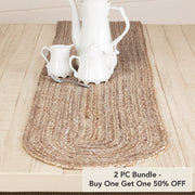 Natural Jute Runner 13x90 (2 Piece Buy One, Get One Free Bundle)