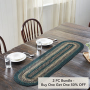 Pine Grove Jute Oval Runner 13x48 (2 Piece Buy One, Get One Free Bundle)