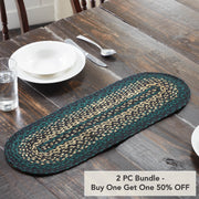 Pine Grove Jute Oval Runner 8x24 (2 Piece Buy One, Get One Free Bundle)