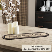 Sawyer Mill Charcoal Creme Farmhouse Jute Oval Runner 8x24 (2 Piece Buy One, Get One Free Bundle)