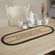 Sawyer Mill Charcoal Creme Farmhouse Jute Runner 13x36 (2 Piece Buy One, Get One Free Bundle)