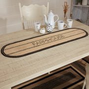 Sawyer Mill Charcoal Creme Farmhouse Jute Runner 13x48 (2 Piece Buy One, Get One Free Bundle)