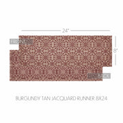 Custom House Burgundy Tan Jacquard Runner 8x24 (2 Piece Buy One, Get One Free Bundle)