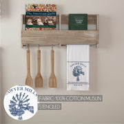 Sawyer Mill Blue Windmill Muslin Bleached White Tea Towel 19x28 (3 Piece Buy One, Get One Free Bundle)