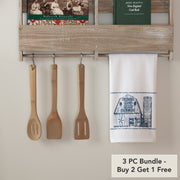 Sawyer Mill Blue Barn Muslin Bleached White Tea Towel 19x28 (3 Piece Buy One, Get One Free Bundle)