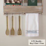 Sawyer Mill Blue Farmhouse Muslin Bleached White Tea Towel 19x28 (3 Piece Buy One, Get One Free Bundle)
