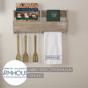 Sawyer Mill Blue Farmhouse Muslin Bleached White Tea Towel 19x28 (3 Piece Buy One, Get One Free Bundle)