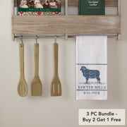 Sawyer Mill Blue Lamb Muslin Bleached White Tea Towel 19x28 (3 Piece Buy One, Get One Free Bundle)