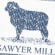 Sawyer Mill Blue Lamb Muslin Bleached White Tea Towel 19x28 (3 Piece Buy One, Get One Free Bundle)