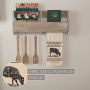 Sawyer Mill Charcoal Cow Muslin Unbleached Natural Tea Towel 19x28 (3 Piece Buy One, Get One Free Bundle)