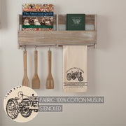 Sawyer Mill Charcoal Tractor Muslin Unbleached Natural Tea Towel 19x28 (3 Piece Buy One, Get One Free Bundle)