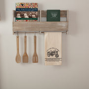 Sawyer Mill Charcoal Tractor Muslin Unbleached Natural Tea Towel 19x28 (3 Piece Buy One, Get One Free Bundle)