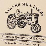 Sawyer Mill Charcoal Tractor Muslin Unbleached Natural Tea Towel 19x28 (3 Piece Buy One, Get One Free Bundle)