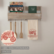 Sawyer Mill Red Tractor Muslin Unbleached Natural Tea Towel 19x28 (3 Piece Buy One, Get One Free Bundle)