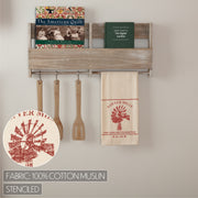 Sawyer Mill Red Windmill Muslin Unbleached Natural Tea Towel 19x28 (3 Piece Buy One, Get One Free Bundle)