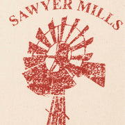 Sawyer Mill Red Windmill Muslin Unbleached Natural Tea Towel 19x28 (3 Piece Buy One, Get One Free Bundle)