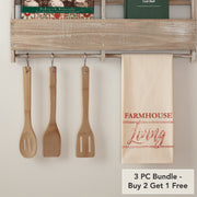 Sawyer Mill Red Farmhouse Living Muslin Unbleached Natural Tea Towel 19x28 (3 Piece Buy One, Get One Free Bundle)