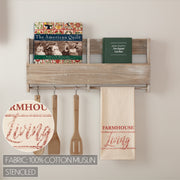 Sawyer Mill Red Farmhouse Living Muslin Unbleached Natural Tea Towel 19x28 (3 Piece Buy One, Get One Free Bundle)