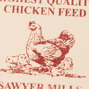 Sawyer Mill Red Chicken Muslin Unbleached Natural Tea Towel 19x28 (3 Piece Buy One, Get One Free Bundle)