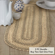 Cobblestone Jute Oval Runner 13x36 (3 Piece Buy One, Get One Free Bundle)