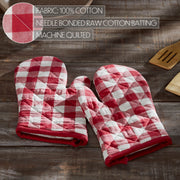 Annie Buffalo Check Red Oven Mitt Set of 2 (4 Piece Bundle)