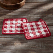 Annie Buffalo Check Red Oven Mitt Set of 2 (4 Piece Bundle)