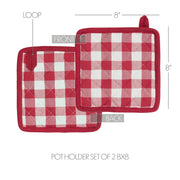 Annie Buffalo Check Red Oven Mitt Set of 2 (4 Piece Bundle)