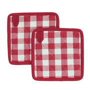 Annie Buffalo Check Red Oven Mitt Set of 2 (4 Piece Bundle)