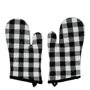 Annie Buffalo Check Black Oven Mitt Set of 2 (4 Piece Bundle)