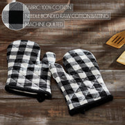 Annie Buffalo Check Black Oven Mitt Set of 2 (4 Piece Bundle)