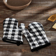 Annie Buffalo Check Black Oven Mitt Set of 2 (4 Piece Bundle)
