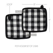 Annie Buffalo Check Black Oven Mitt Set of 2 (4 Piece Bundle)
