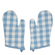 Annie Buffalo Check Blue Oven Mitt Set of 2 (4 Piece Bundle)