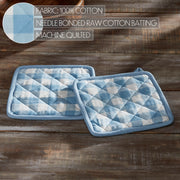 Annie Buffalo Check Blue Oven Mitt Set of 2 (4 Piece Bundle)