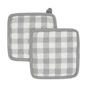 Annie Buffalo Check Grey Oven Mitt Set of 2 (4 Piece Bundle)