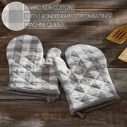 Annie Buffalo Check Grey Oven Mitt Set of 2 (4 Piece Bundle)