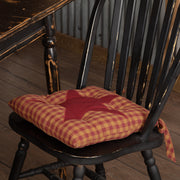 Burgundy Star Chair Pad (4 Piece Buy One, Get One Free Bundle)