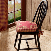 Burgundy Star Chair Pad (4 Piece Buy One, Get One Free Bundle)