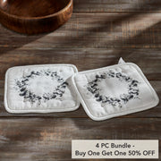 Finders Keepers Eucalyptus Pot Holder Set of 2 8x8 (4 Piece Buy One, Get One Free Bundle)