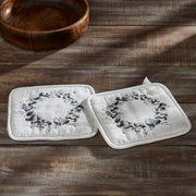 Finders Keepers Eucalyptus Pot Holder Set of 2 8x8 (4 Piece Buy One, Get One Free Bundle)