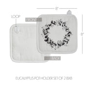 Finders Keepers Eucalyptus Pot Holder Set of 2 8x8 (4 Piece Buy One, Get One Free Bundle)