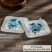 Finders Keepers Hydrangea Pot Holder Set of 2 8x8 (4 Piece Buy One, Get One Free Bundle)