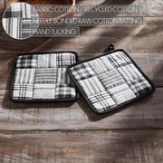 Sawyer Mill Black Pot Holder Set of 2 8x8 (4 Piece Buy One, Get One Free Bundle)