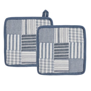 Sawyer Mill Blue Pot Holder Set of 2 8x8 (4 Piece Buy One, Get One Free Bundle)
