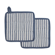 Sawyer Mill Blue Pot Holder Set of 2 8x8 (4 Piece Buy One, Get One Free Bundle)