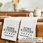 Down Home 5 Star Review Tea Towel Set of 2 19x28 (4 Piece Buy One, Get One Free Bundle)