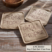 Connell Prim & Proper Pot Holder Set of 3 8x8 (6 Piece Buy One, Get One Free Bundle)