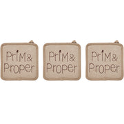 Connell Prim & Proper Pot Holder Set of 3 8x8 (6 Piece Buy One, Get One Free Bundle)