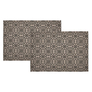 Custom House Black Tan Jacquard Placemat Set of 2 13x19 (6 Piece Bundle)