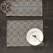 Custom House Black Tan Jacquard Placemat Set of 2 13x19 (6 Piece Bundle)